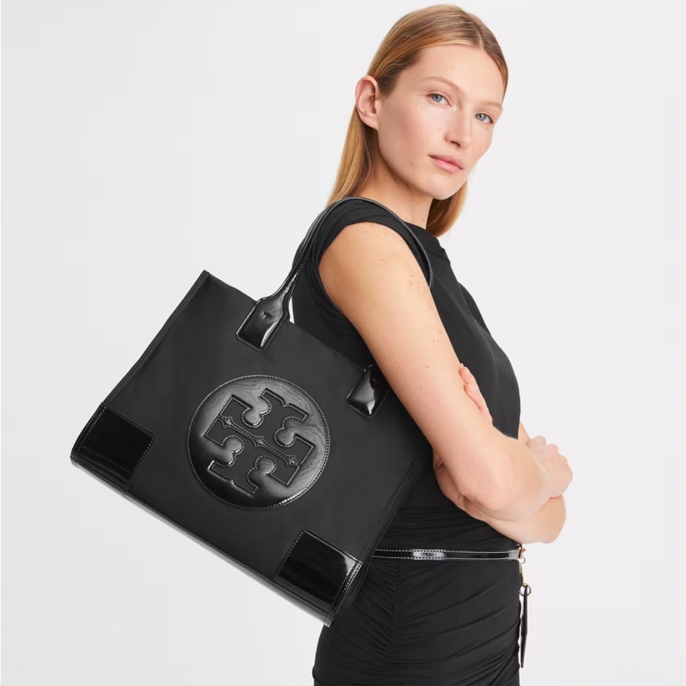 Tory Burch Ella Patent Mini Tote Black